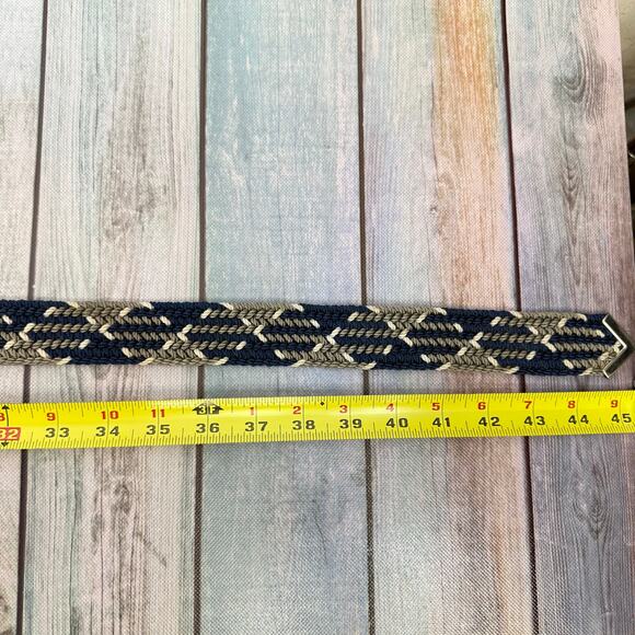 Tony Lama Vintage Rope Belt Solid Brass Rodeo Buckle Woven 90s Cowboy Belt - Picture 4 of 7